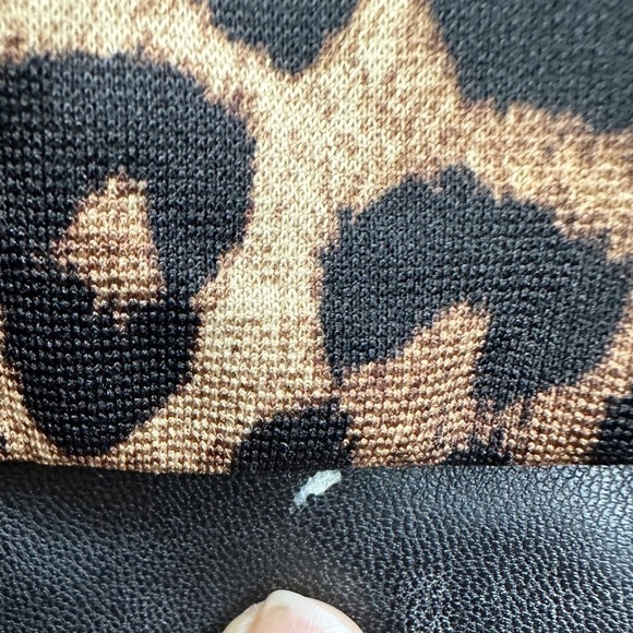 NWT Michael Kors Cheetah Print & Faux Leather A-line Skirt Size P (size 2) - Picture 9 of 9